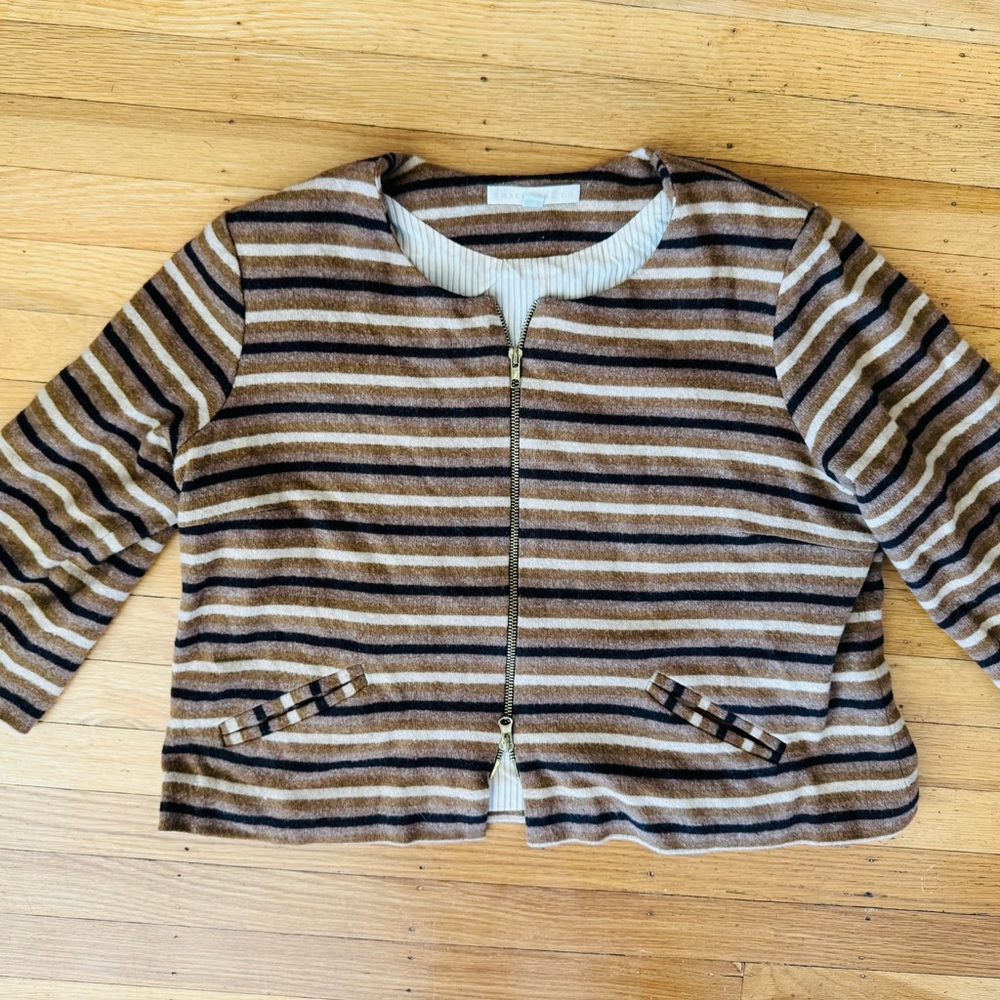 Striped Brown and Tan Blazer